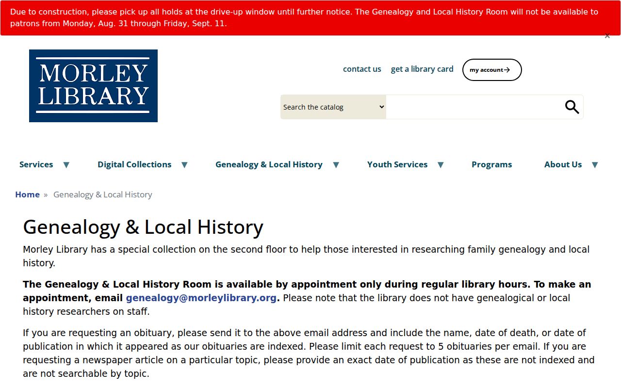 Lake County city directory research at Morley Library genealogy collections