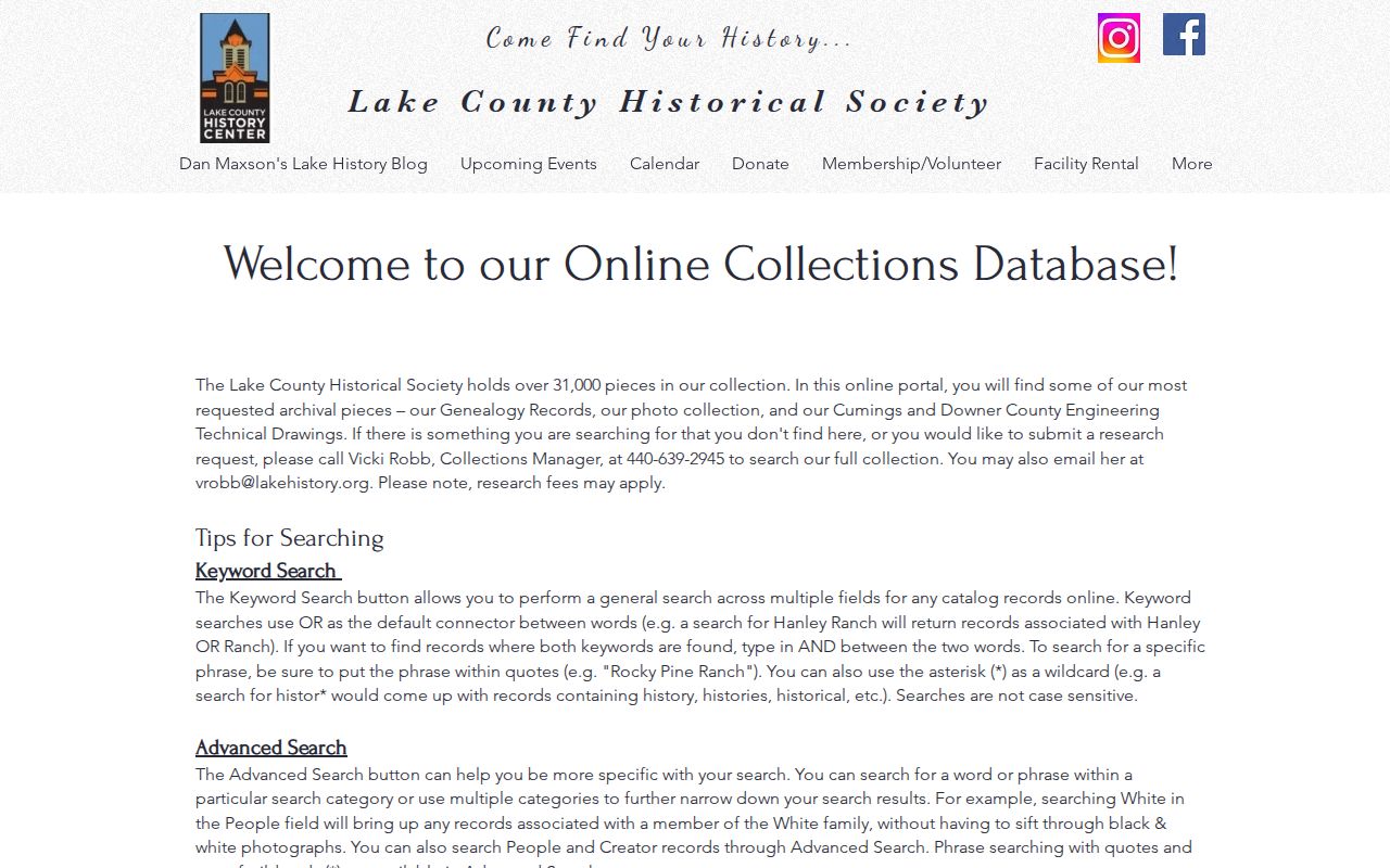 Lake County city directory archive alternative at Historical Society online collections