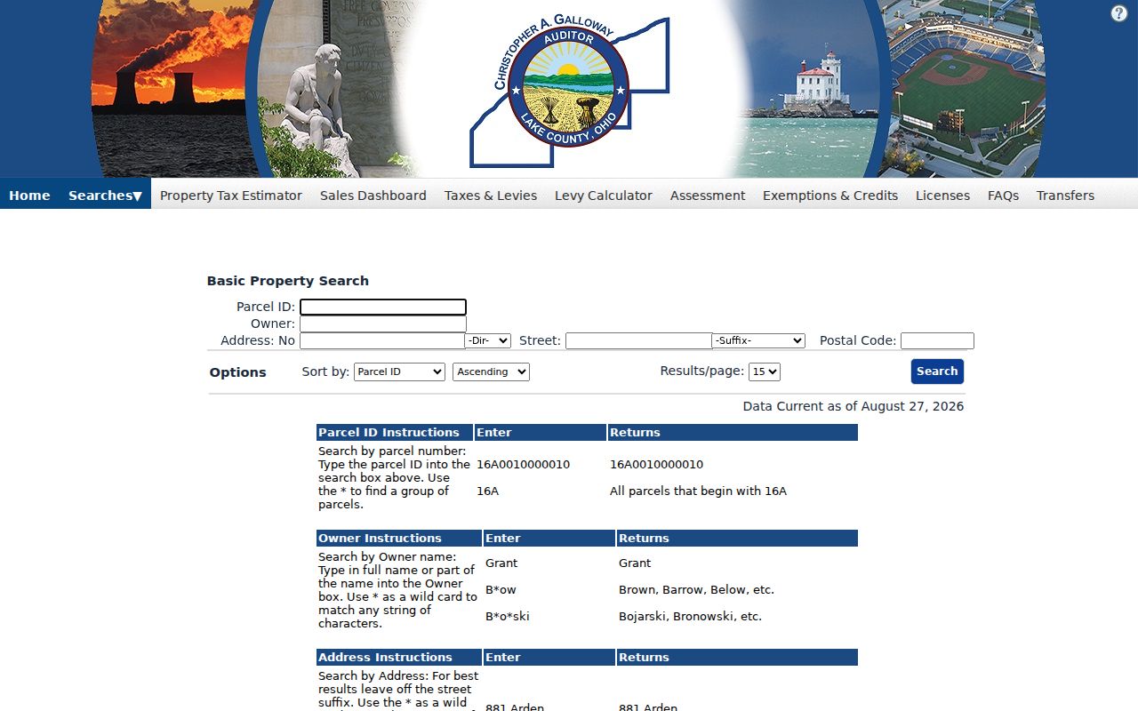 Lake County residents directory Auditor property search