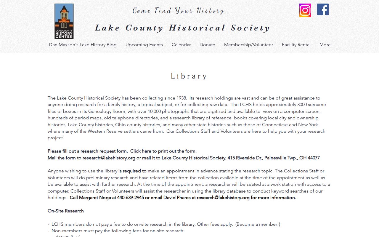 Lake County residents directory Historical Society research library