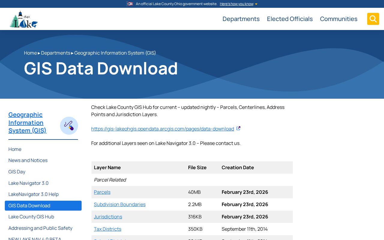 Lake County ZIP code parcel and boundary data resources