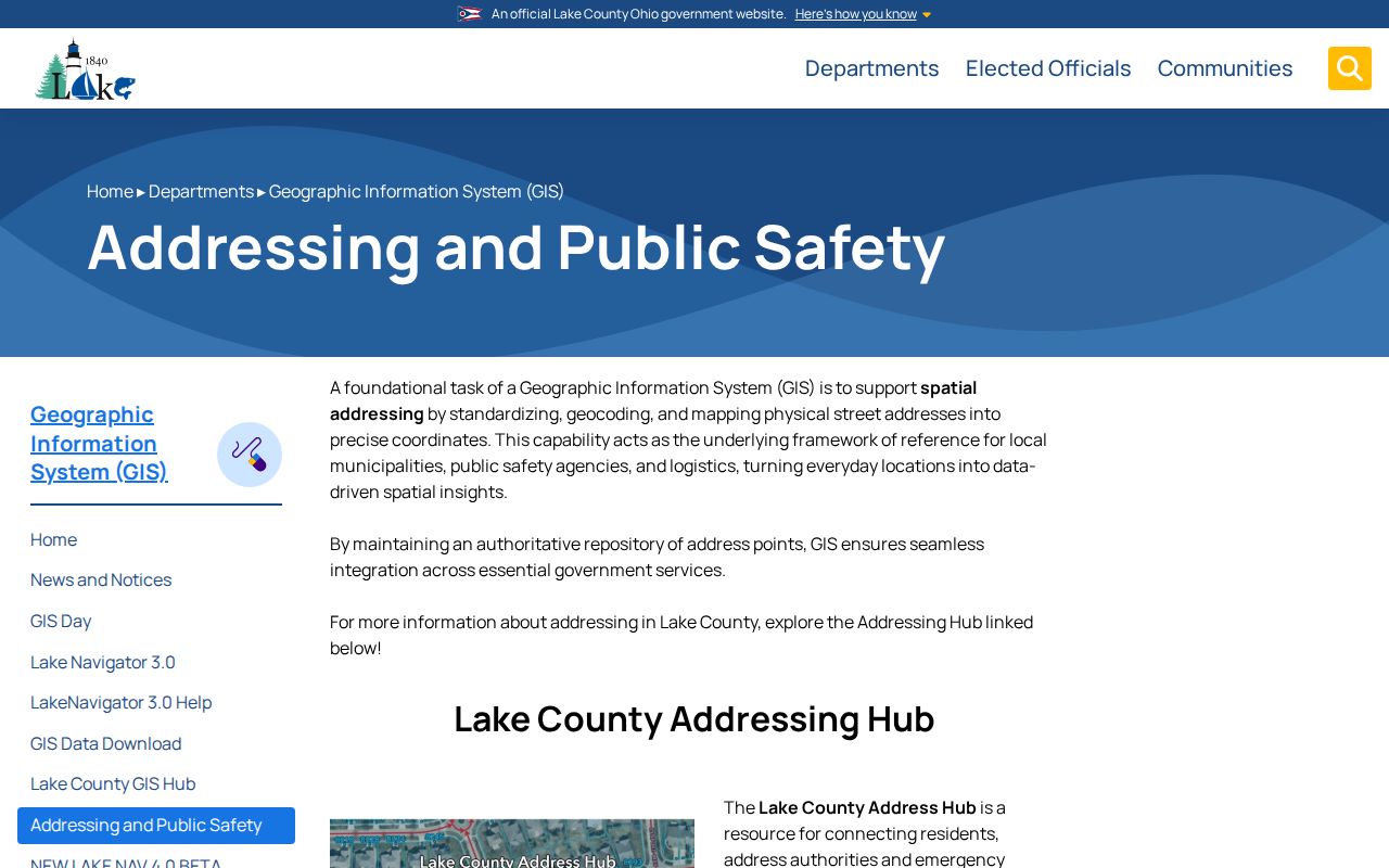 Lake County ZIP code address authority and public safety information